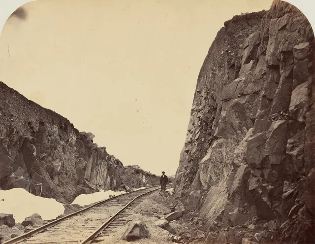 Railroad Visions wallpaper: Carmichael Cut Granite Canon 1869